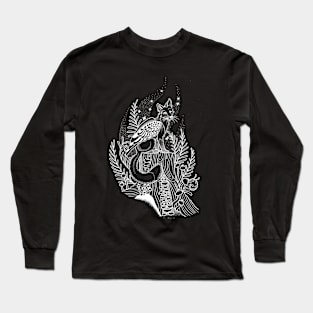 Winged Fox in White Long Sleeve T-Shirt